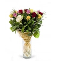 Charm - Composition: rose colored ,ornamental foliage,packing.