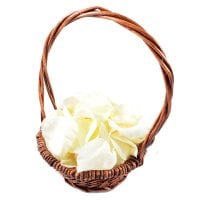 Petals basket - Composition: Rose White,basket.