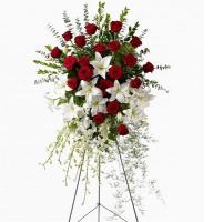  - Composition: rose red,lily white,orchid.