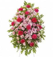  - Composition: Red Carnation,pink chrysanthemum,Alstroemeria.