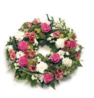  - Composition: rose pink,white carnation,Chrysanthemum white,�ustoma ,white chrysanthemum daisy,ornamental foliage.