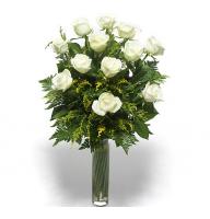  - Composition: Rose White,ornamental foliage.