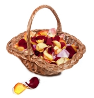 Rose petals in the basket