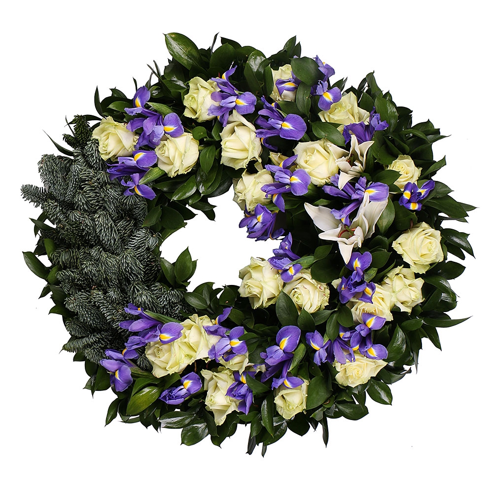 Bouquet Funeral Wreath with Irises