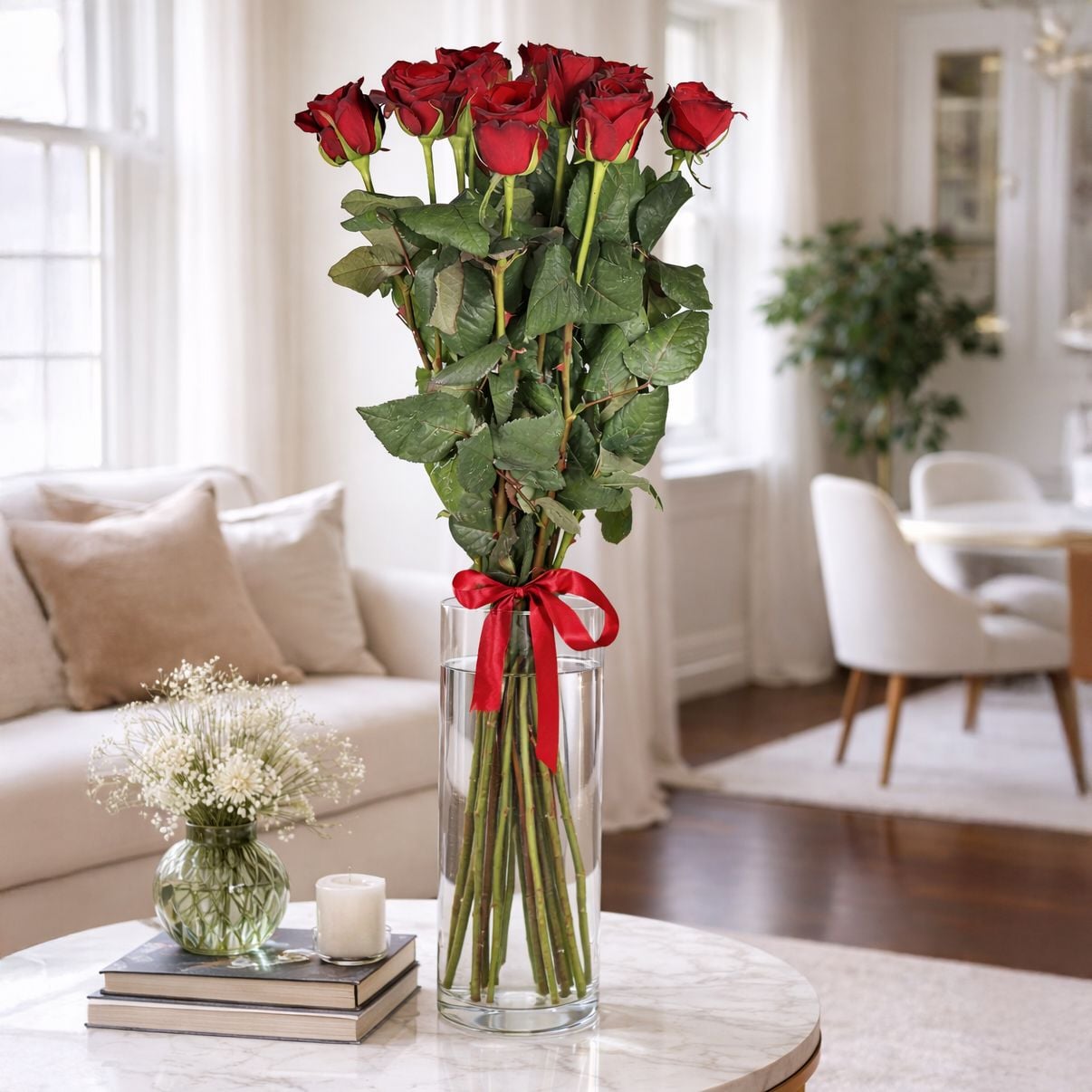 rose (11 pcs.), packaging, ribbon