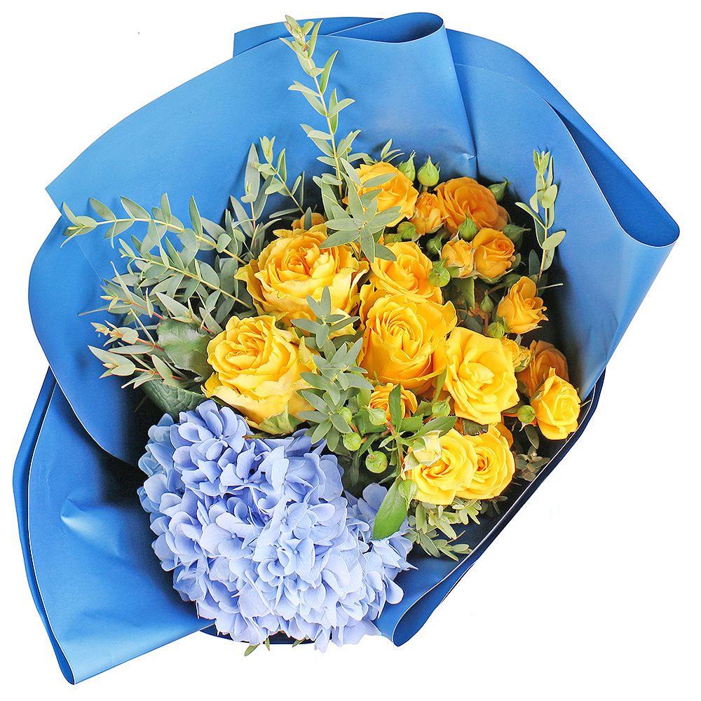 Bouquet Blue and yellow bouquet