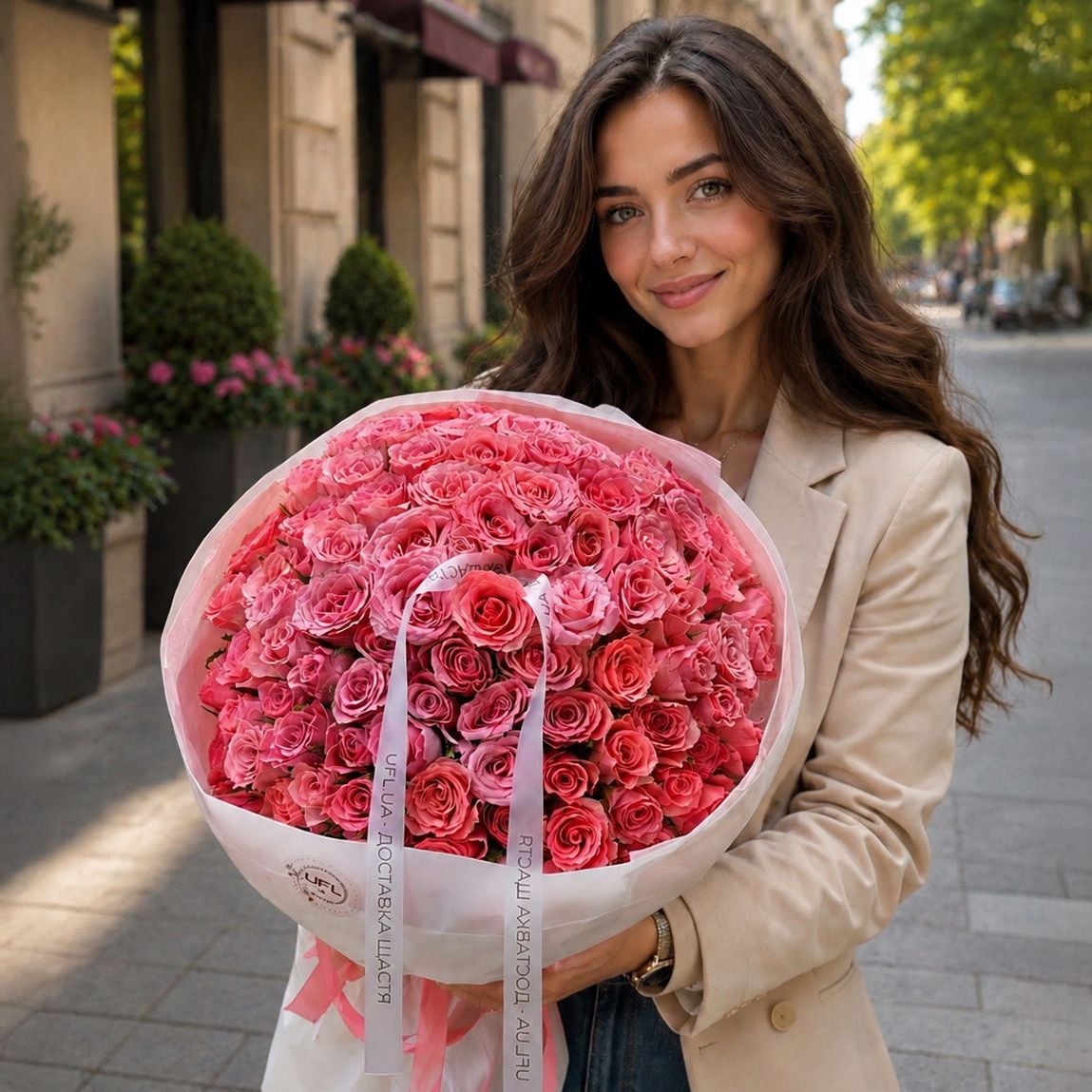 Bouquet 101 pink roses Kenia