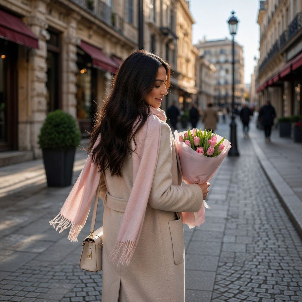 Bouquet 15 pink and white tulips 