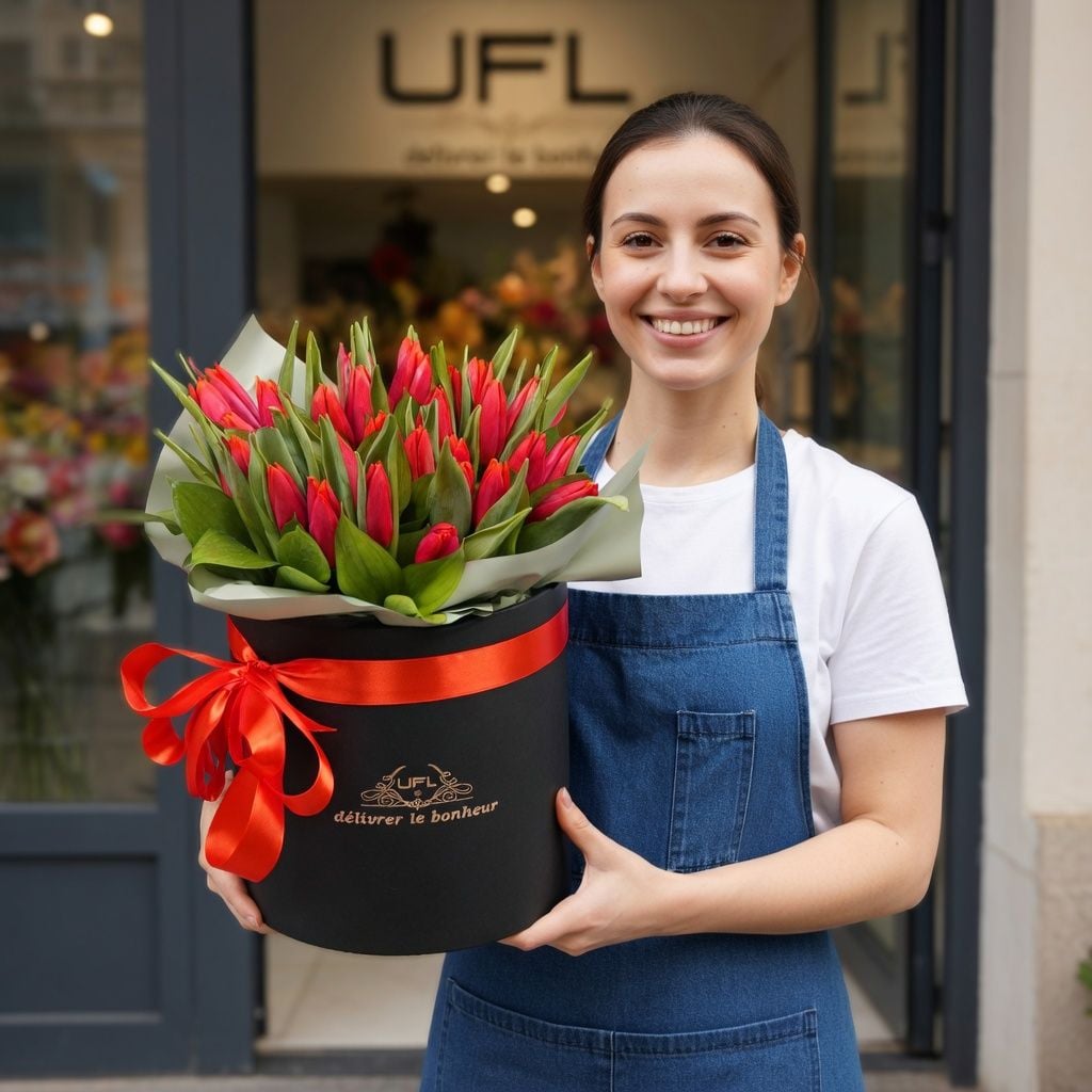 Bouquet Box with tulips