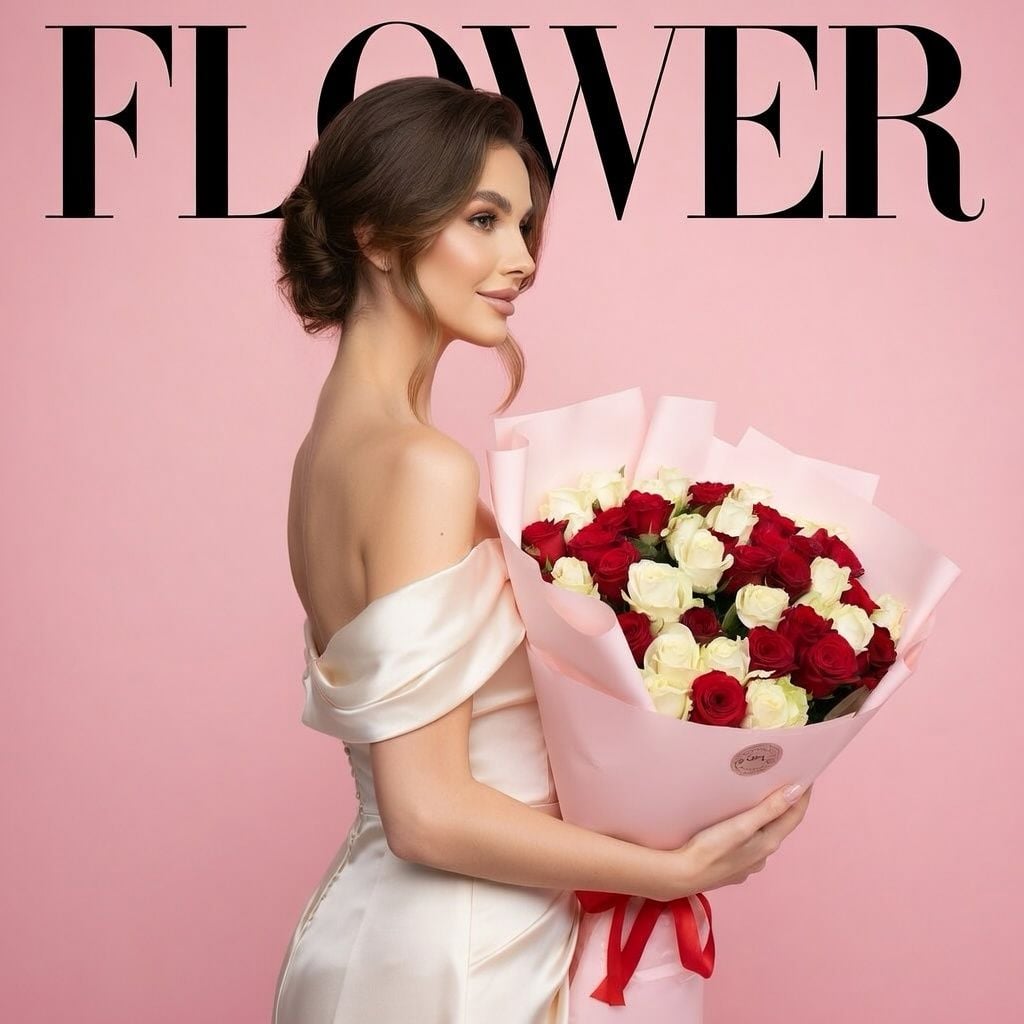 rose (25 pcs.), packaging, ribbon