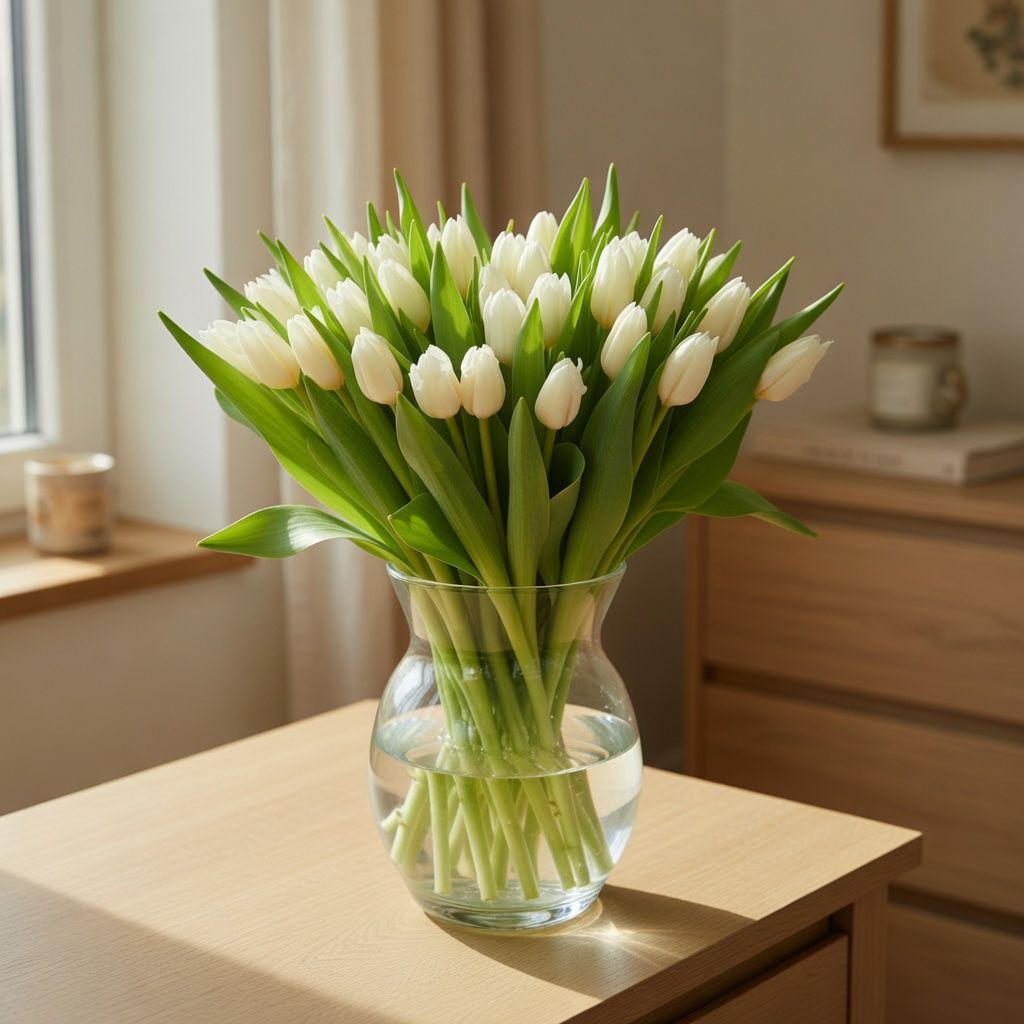 Bouquet 101 white tulips