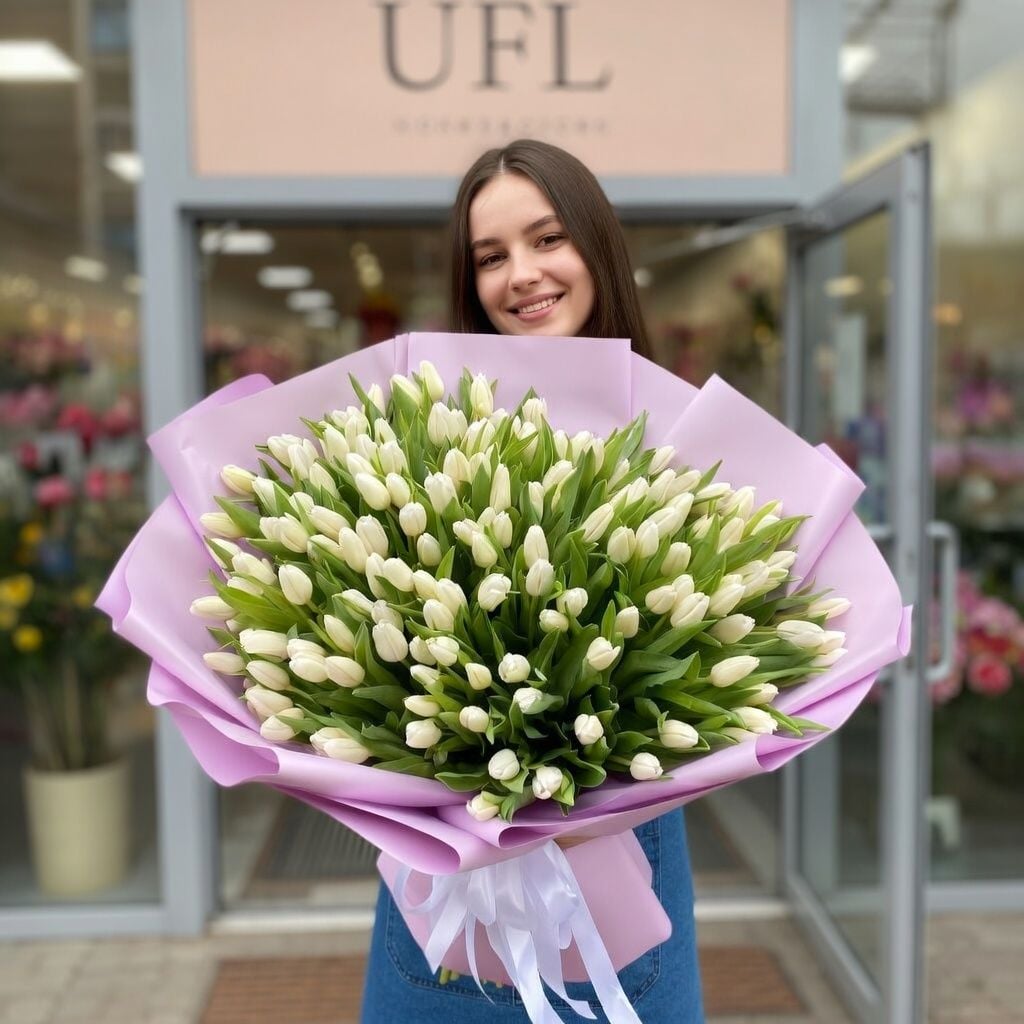 Bouquet 151 white tulips