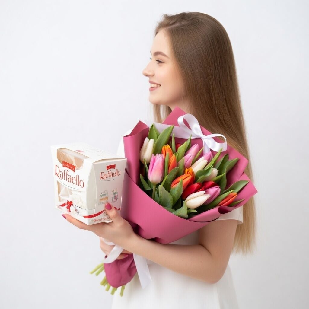 Bouquet 15 colorful tulips My spring