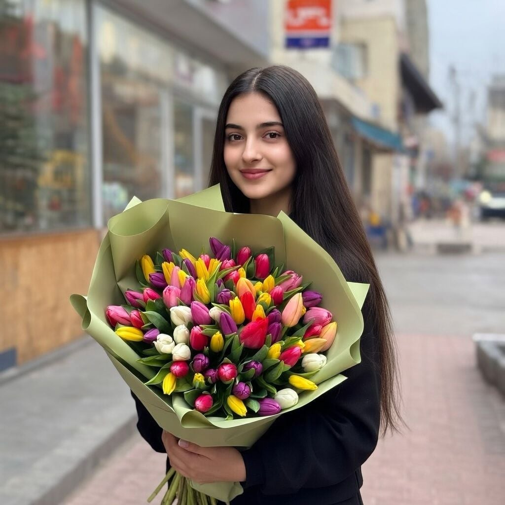 Bouquet 51 mixed tulips