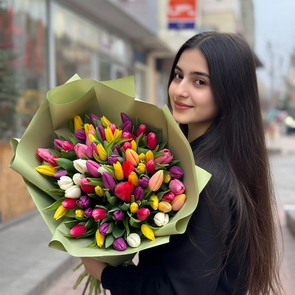 Bouquet 51 mixed tulips