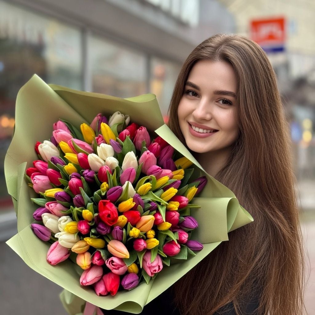 Bouquet 101 mixed tulips