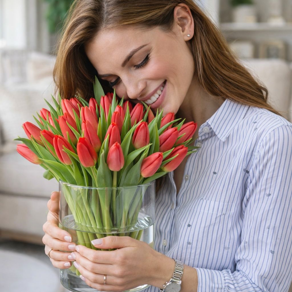 Bouquet 25 red tulips