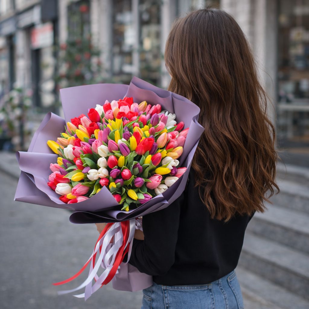 Bouquet 151 mixed tulips
