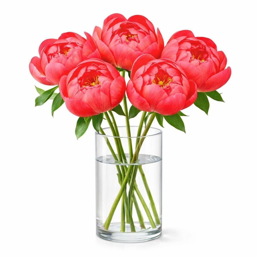 Bouquet Peony coral by piece