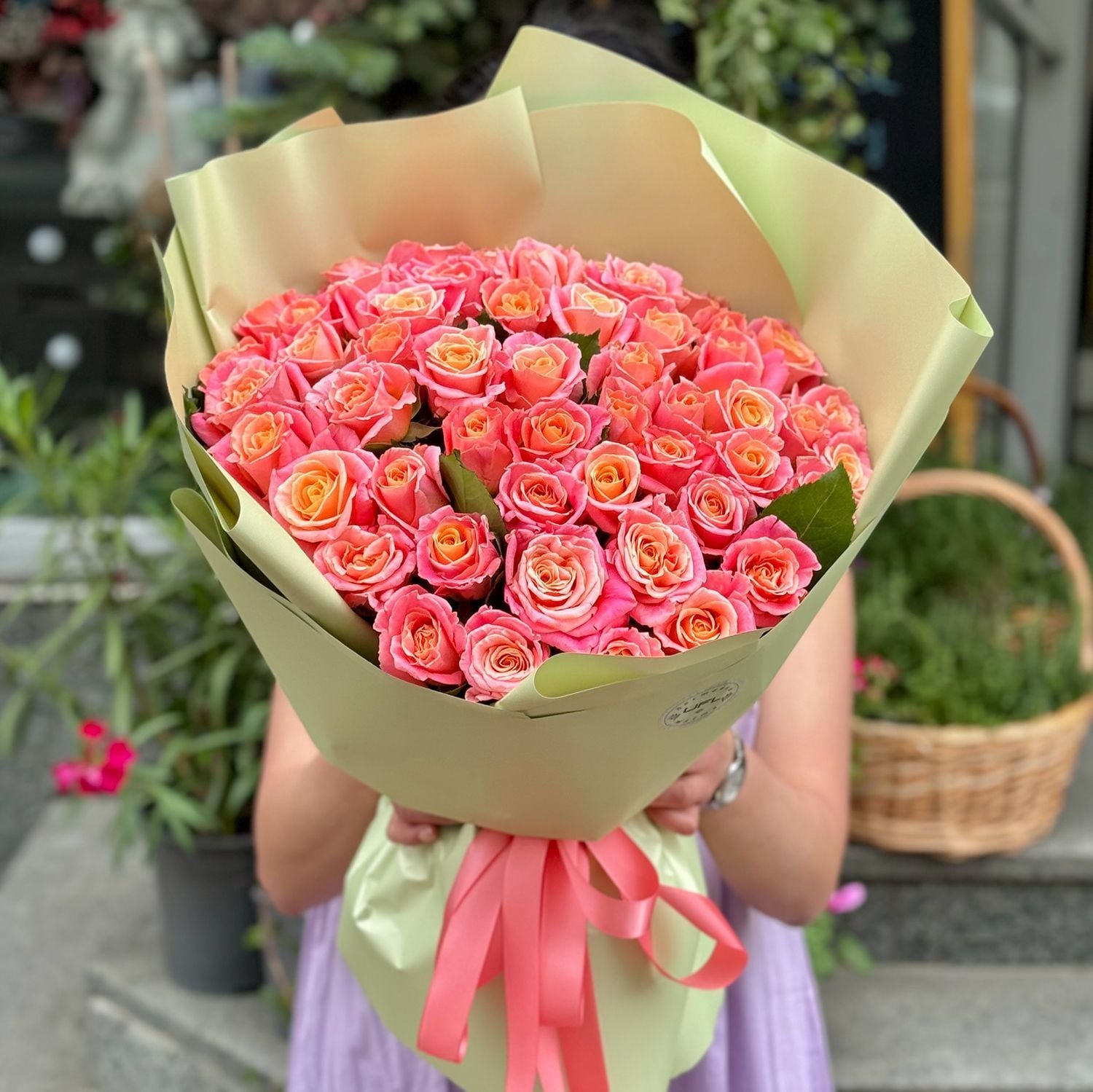 rose (51 pcs.), packaging, ribbon