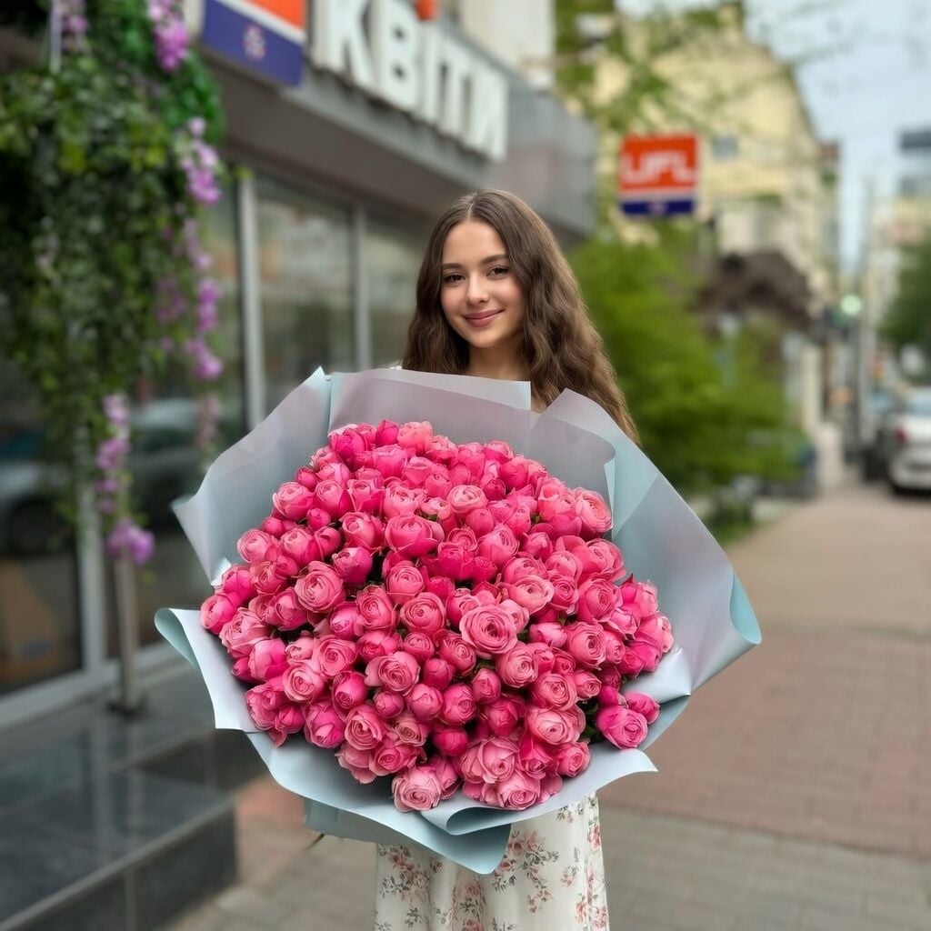 rose (51 pcs.), packaging, ribbon