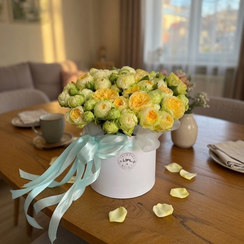 Bouquet Yellow spray roses in a box