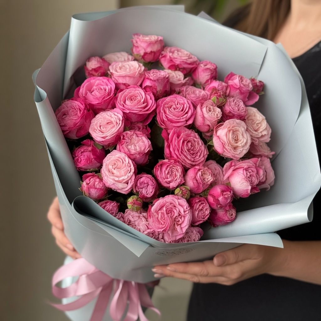 Bouquet 9 pink spray roses