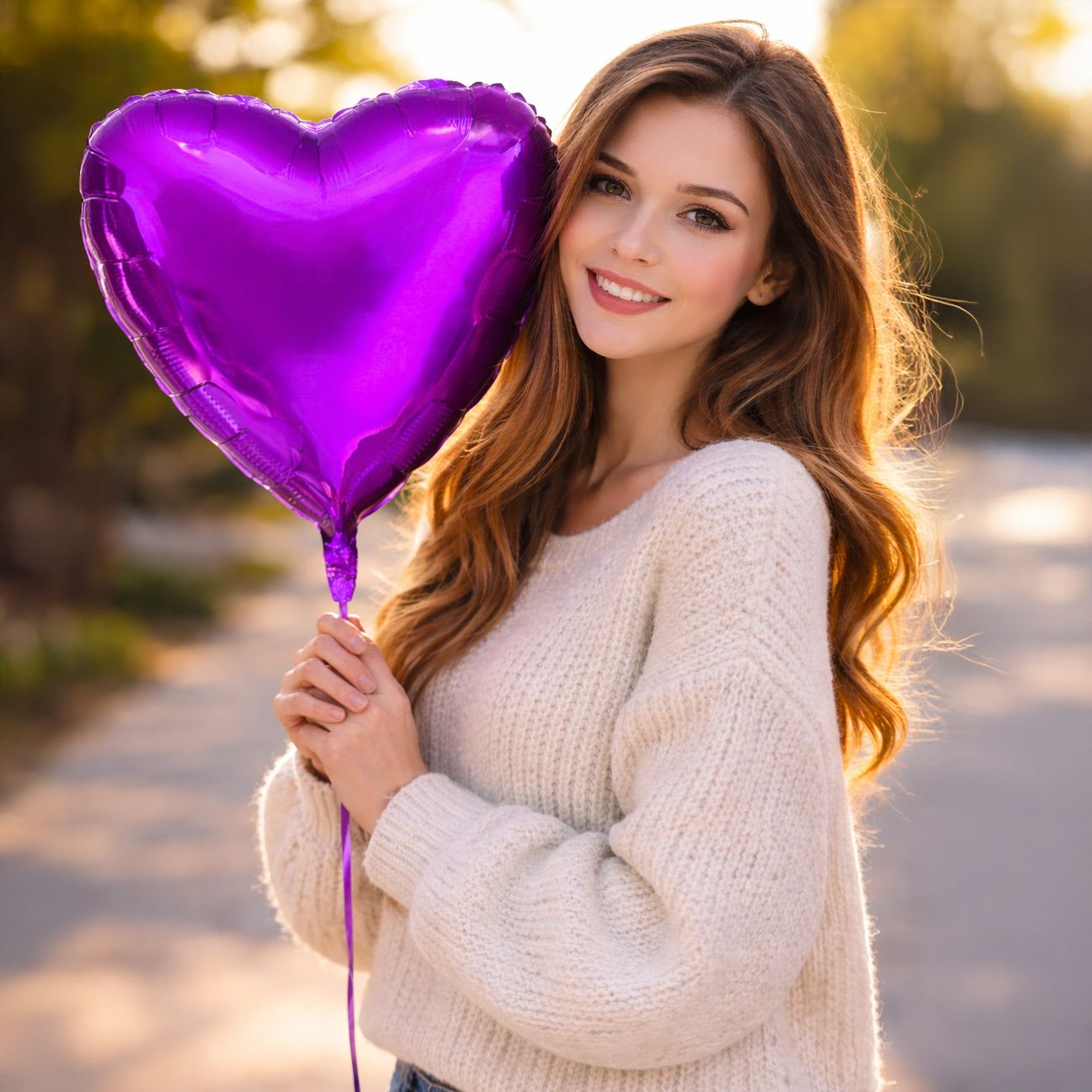 Product Foil violet heart balloon