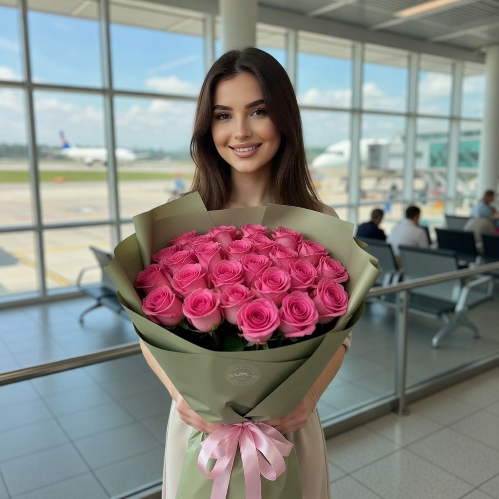 Bouquet 21 pink roses