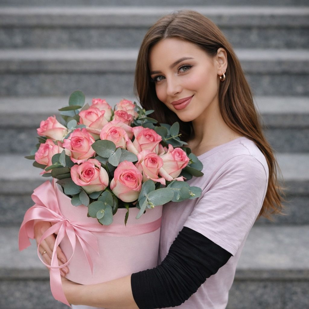 Bouquet Roses in a box Jumilia 15pcs