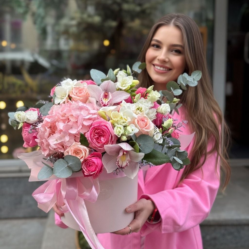 Bouquet Pink flower box