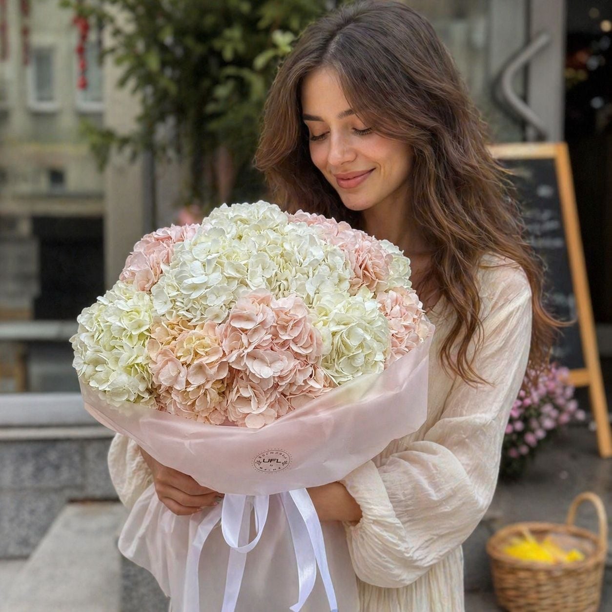 Bouquet Tender cloud of hydrangeas 15 pcs