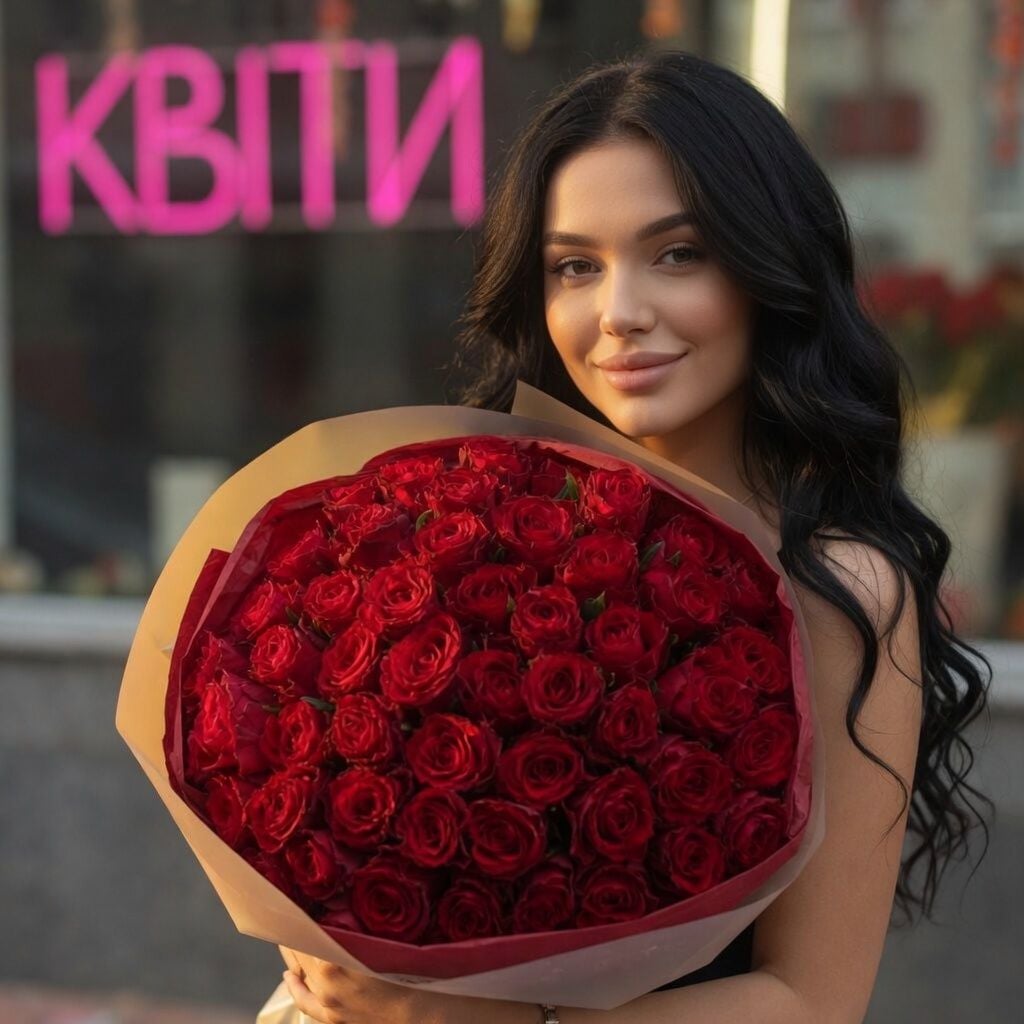 Bouquet 51 red roses Kenia 60 ��