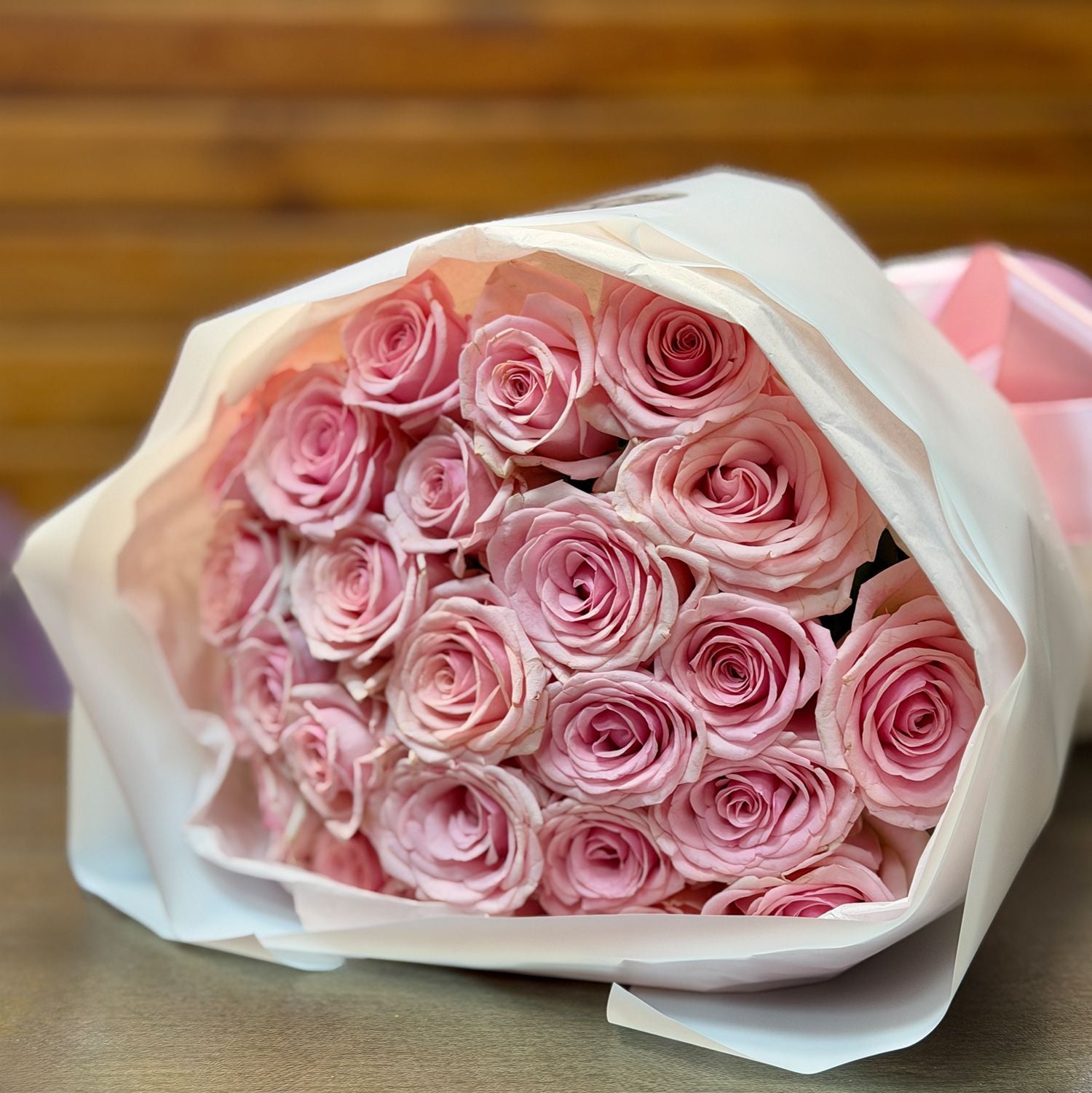 Bouquet 25 pink roses Kenia