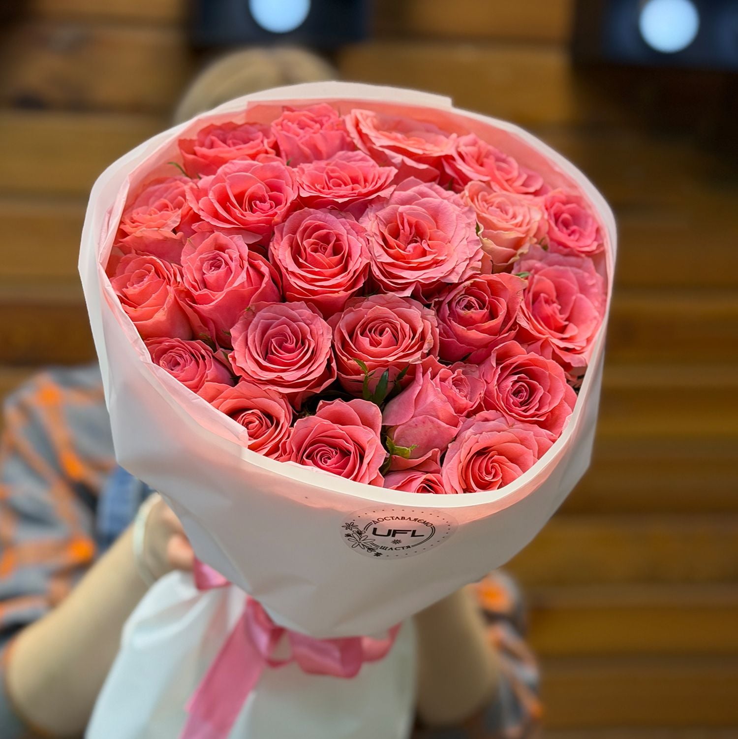 Bouquet 25 pink roses Kenia