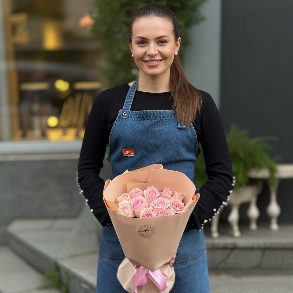 Bouquet 11 pink roses Kenia