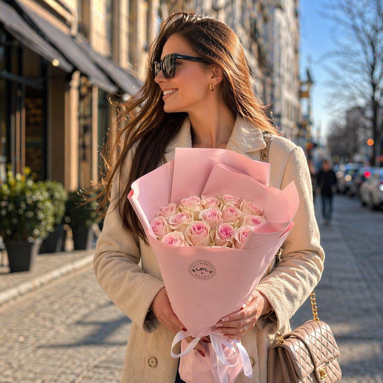 Bouquet 15 pink roses Kenia