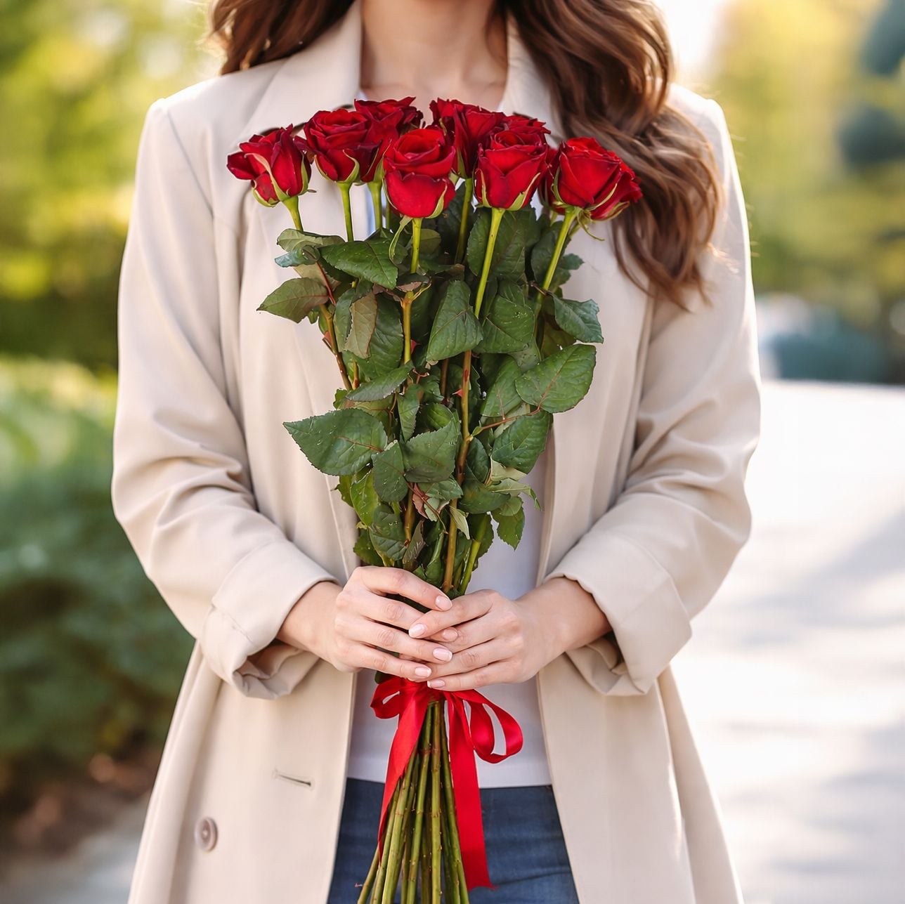 rose (11 pcs.), packaging, ribbon