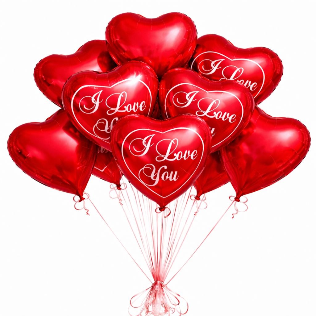 Product 15 red heart balloons