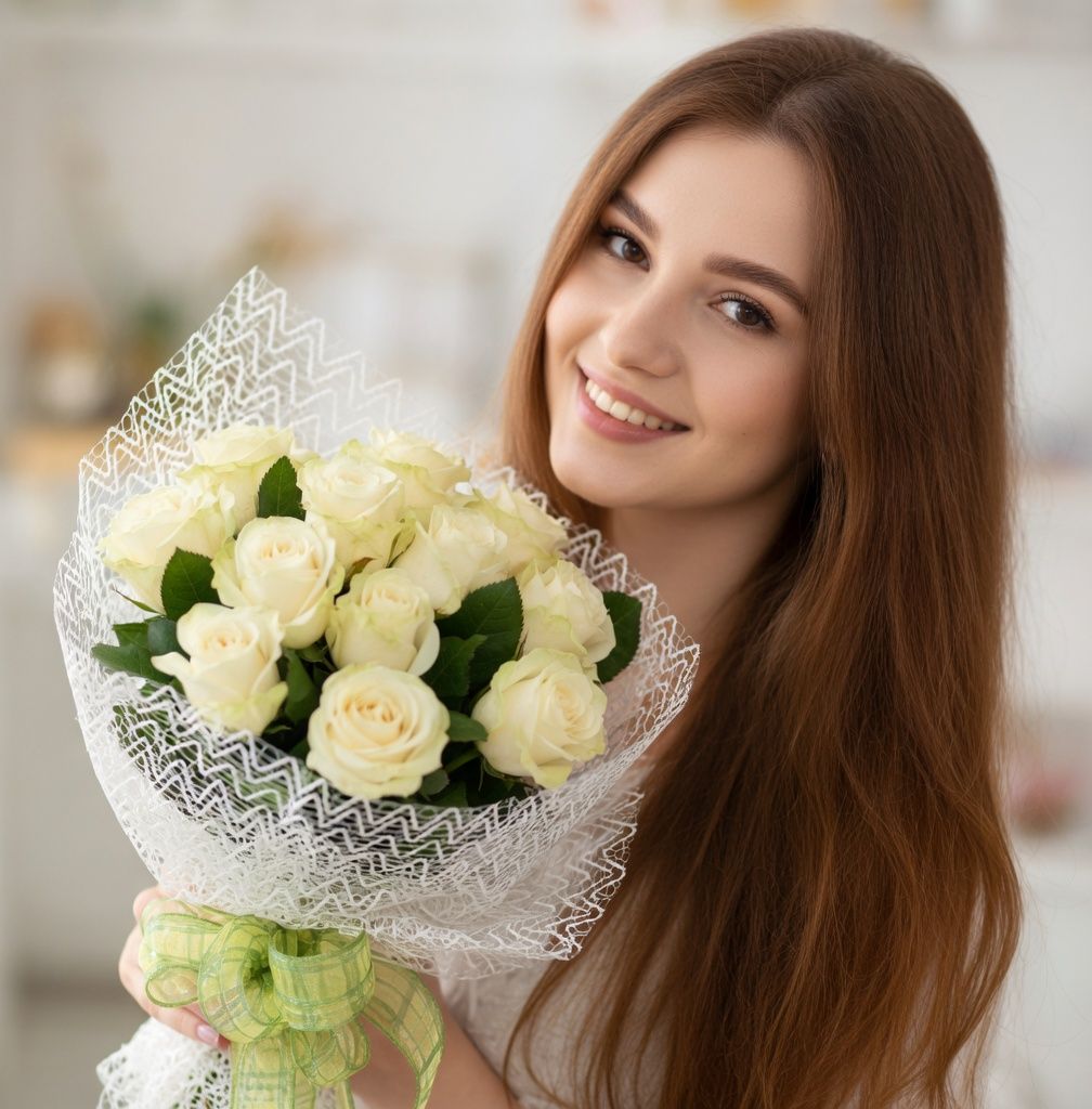 Bouquet 13  white roses - White night