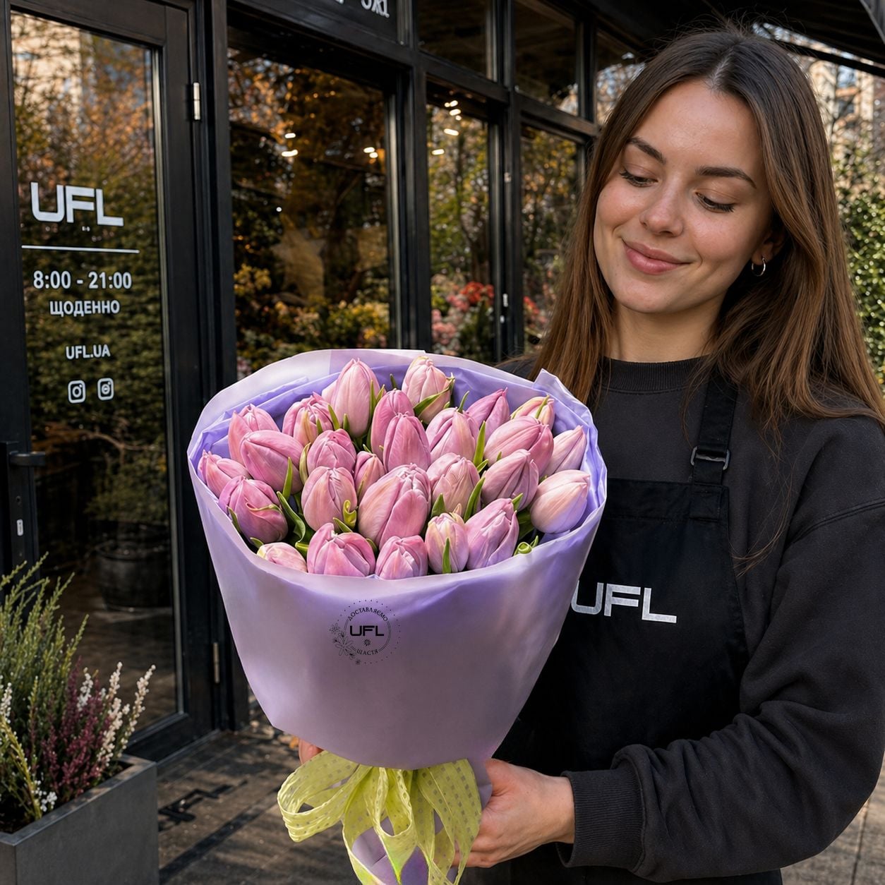 Bouquet 25 lavender tulips