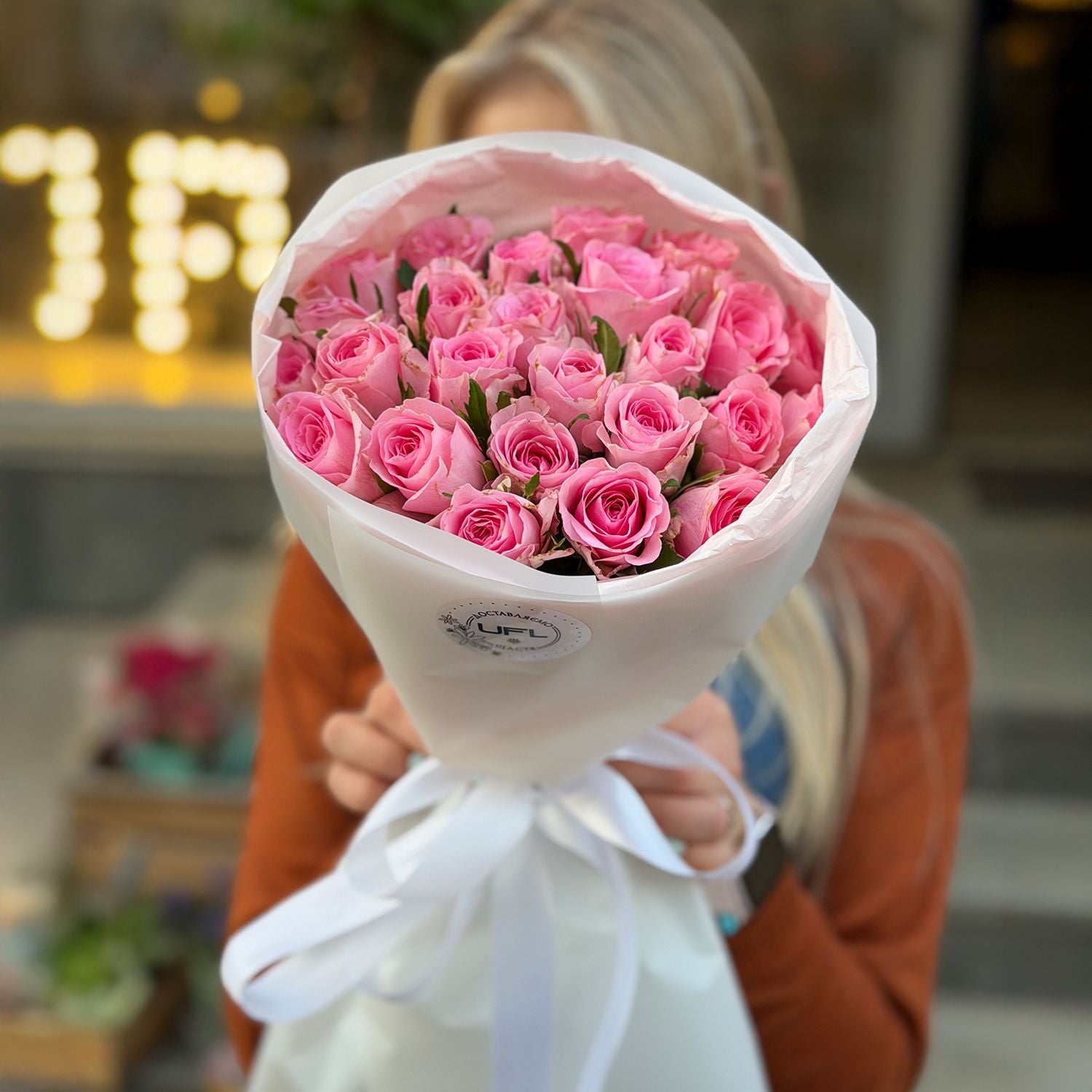 Bouquet 25 pink roses Kenia