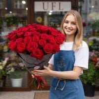 rose (50 pcs., packaging, ribbon)