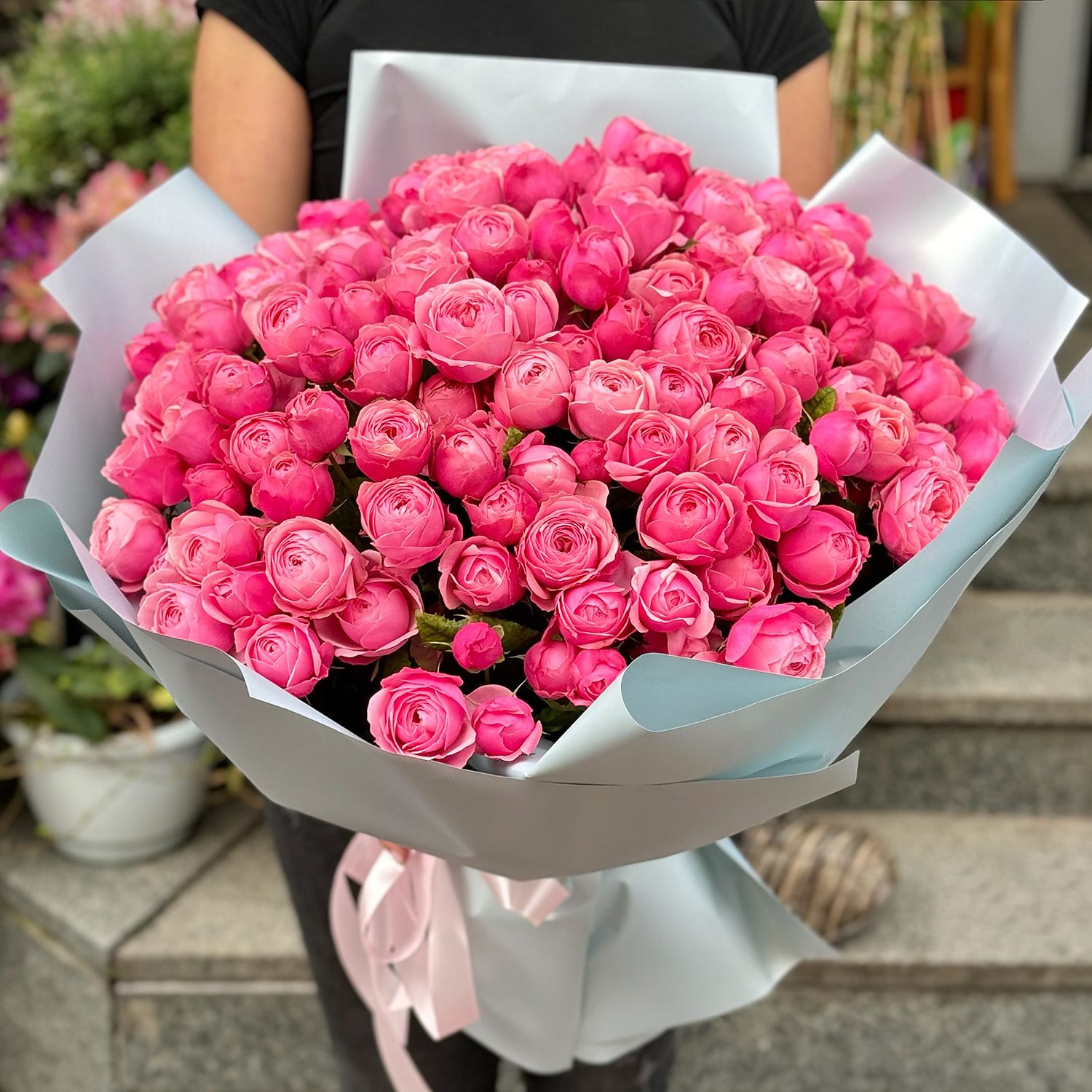 rose (51 pcs.), packaging, ribbon