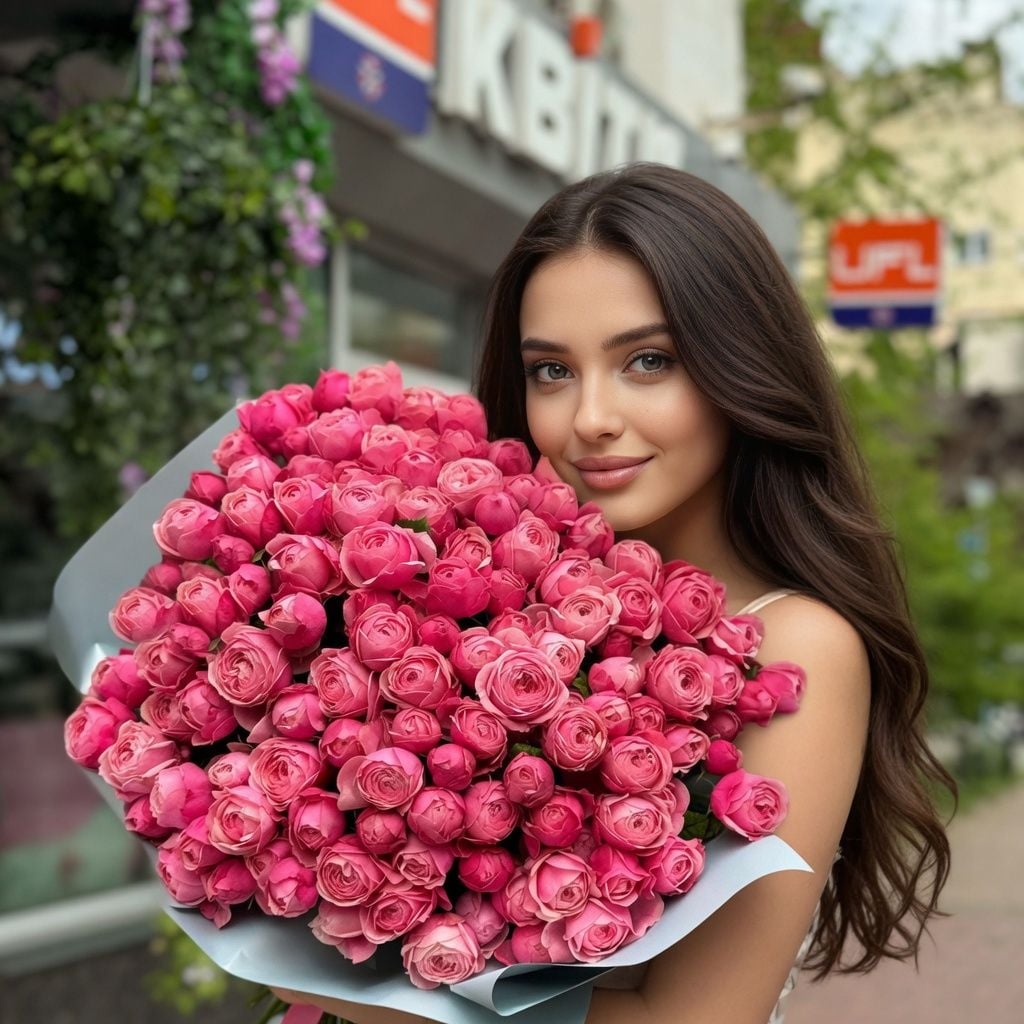 rose (51 pcs.), packaging, ribbon