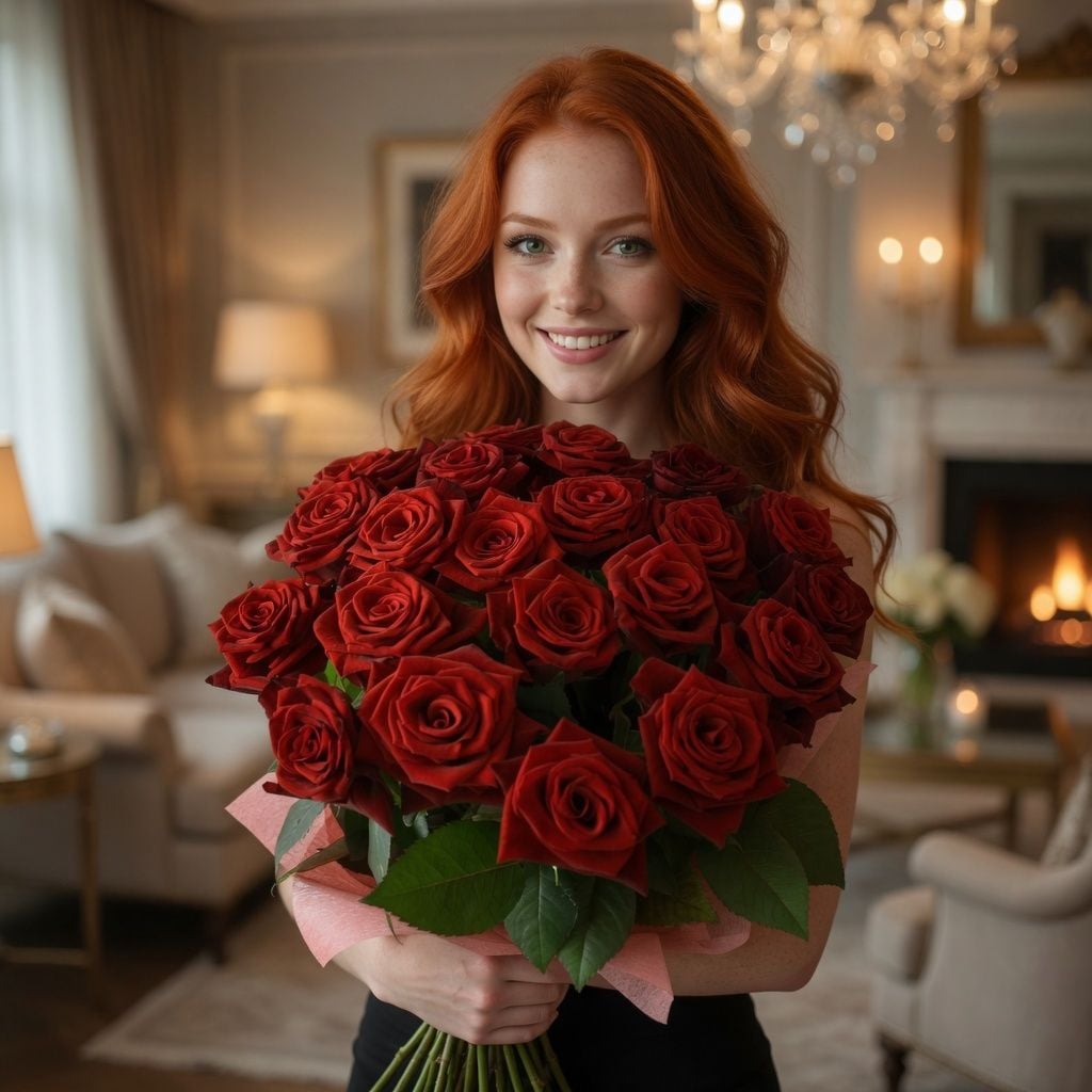 rose (21 pcs.), packaging, ribbon