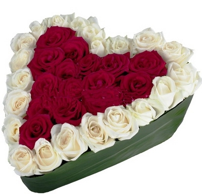 Bouquet Contrast rose heart