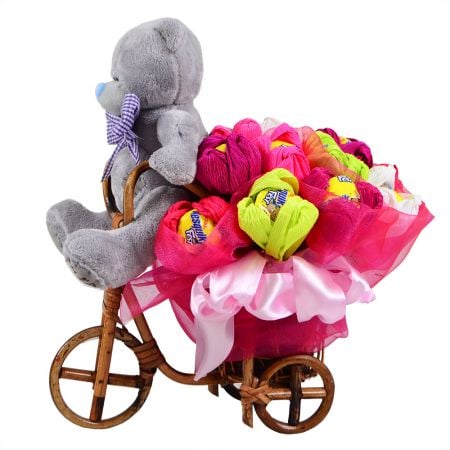 Candy bouquet and teddy bear - order now! 