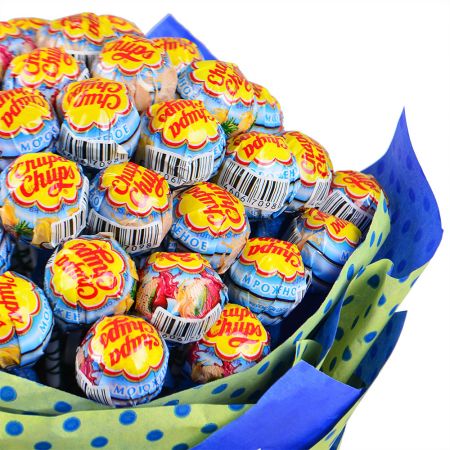 Sweet chupa-chups bouquet with delivery