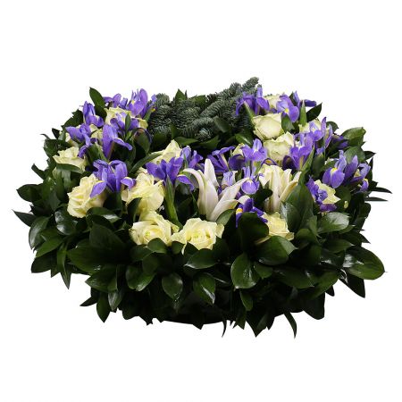 Bouquet Funeral Wreath with Irises